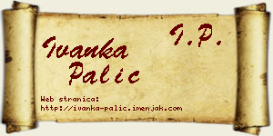 Ivanka Palić vizit kartica
